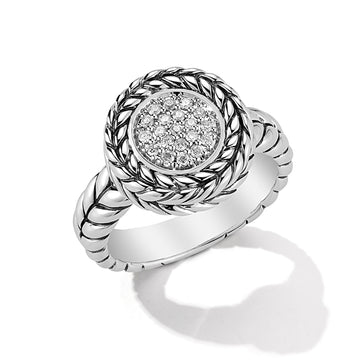 JAI Silver & Diamond Pave Ring